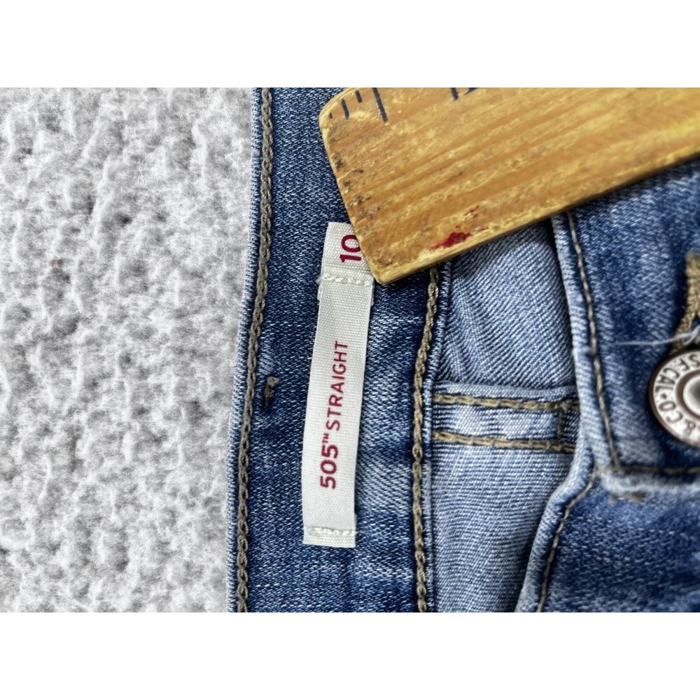 Levis Jeans Womens Size 10 505 Straight Hi-Rise Blue Medium Wash - Picture 7 of 11